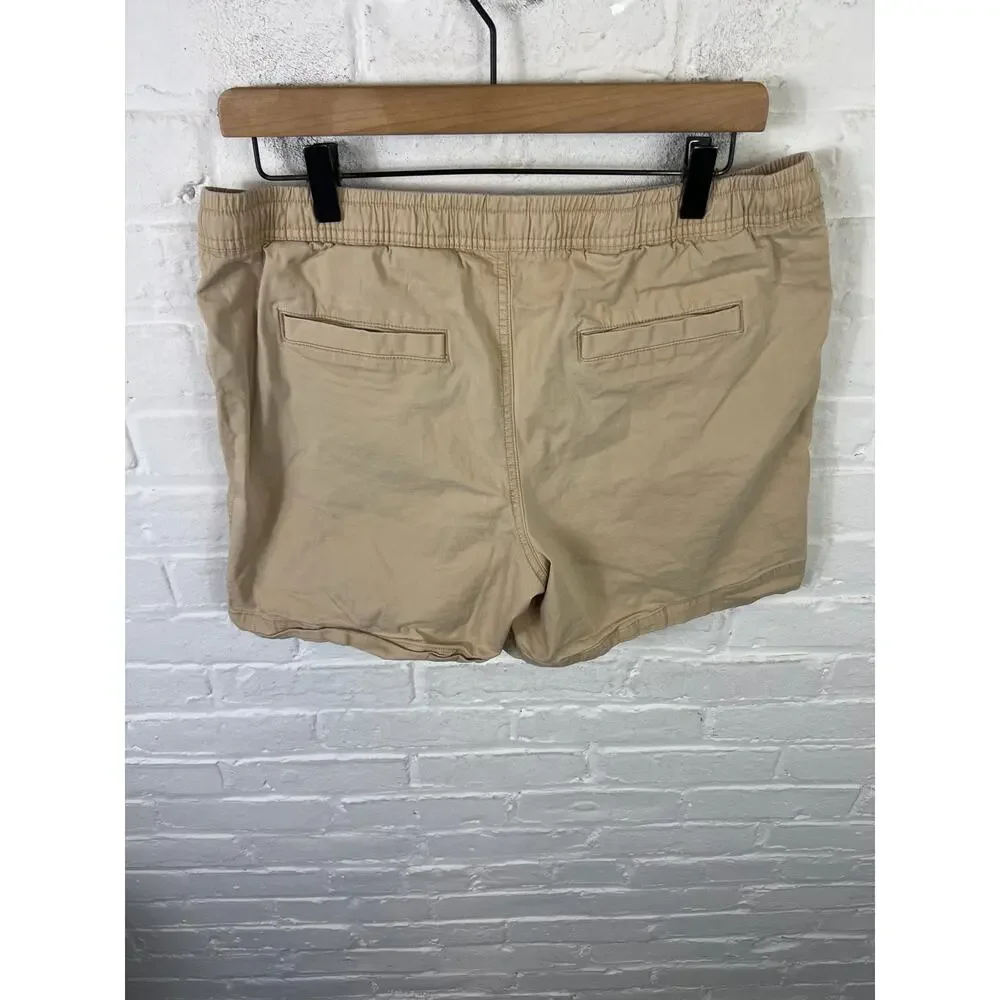 L.L. Bean Women's Lakewashed Dock Shorts Mid-Rise Boulder Tan Size 12